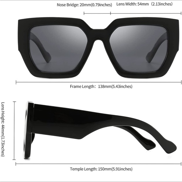 Bel Air Oversized Square Polarized Sunglasses - Picture 2 of 3